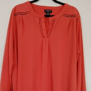 Liz Claiborne Women's Plus Salmon Blouse
